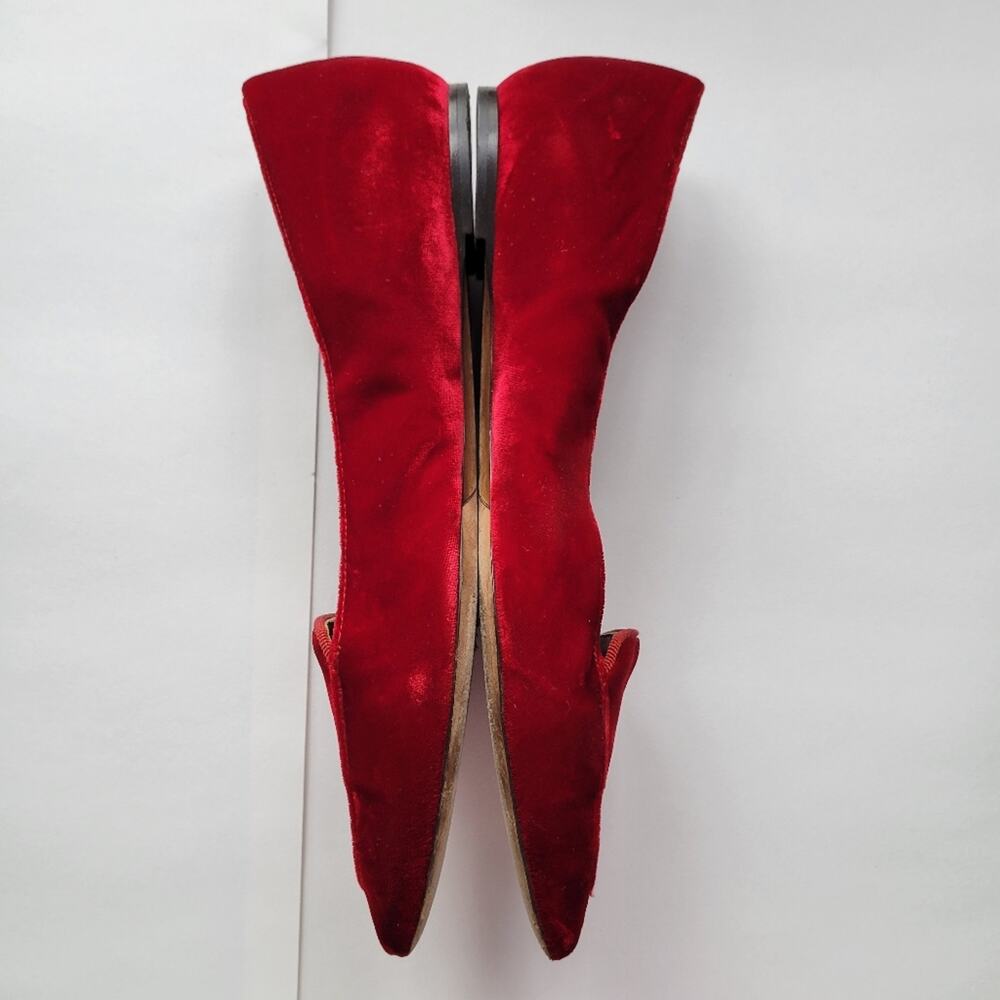 Tabitha Simmons Red Velvet Flats - Picture 5 of 13